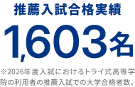 推薦入試合格実績