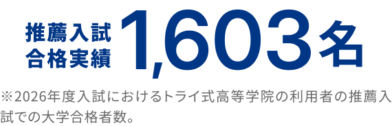 推薦入試合格実績
